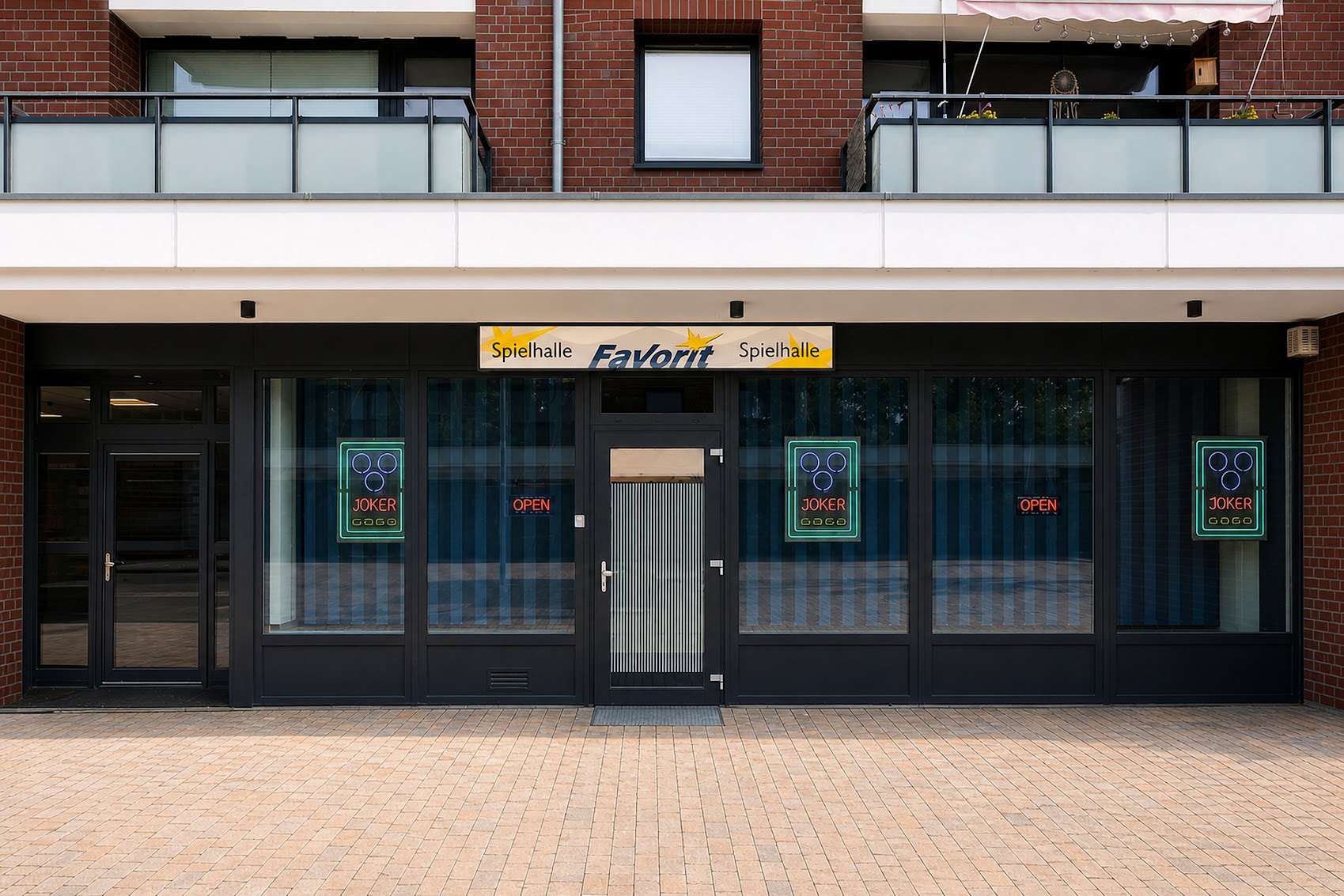 Spielhalle Favorit Glashütte, Außenansicht